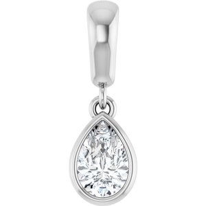 Sterling Silver 6x4 mm Pear Charm/Pendant Mounting