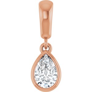 14K Rose Gold 6x4 mm Pear Charm/Pendant Mounting