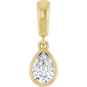 14K Yellow Gold 6x4 mm Pear Charm/Pendant Mounting