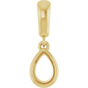 10K Yellow Gold 6x4 mm Pear Charm/Pendant Mounting – image 2