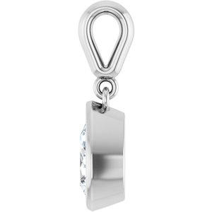14K White Gold 8x5 mm Pear Charm/Pendant Mounting – image 5