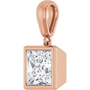 18K Rose Gold 7x7 mm Square Charm/Pendant Mounting – image 3