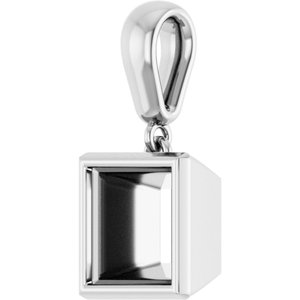 Continuum Sterling Silver 7x7 mm Square Charm/Pendant Mounting – image 4
