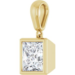 10K Yellow Gold 7x7 mm Square Charm/Pendant Mounting – image 3
