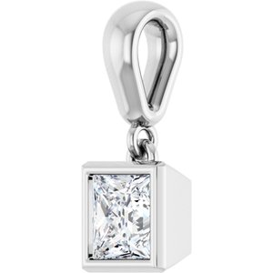 18K White Gold 4.5x4.5 mm Square Charm/Pendant Mounting – image 3