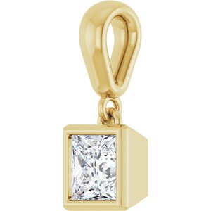 14K Yellow Gold 4.5x4.5 mm Square Charm/Pendant Mounting – image 3