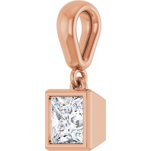 18K Rose Gold 4.5x4.5 mm Square Charm/Pendant Mounting – image 3