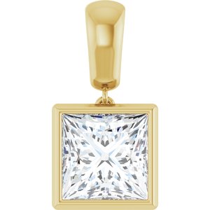 10K Yellow Gold 9x9 mm Square Charm/Pendant Mounting