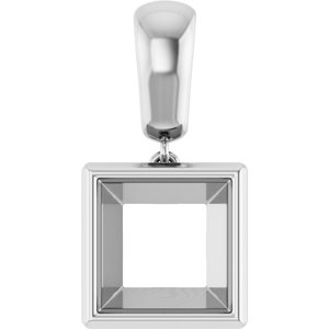 Continuum Sterling Silver 9x9 mm Square Charm/Pendant Mounting – image 2