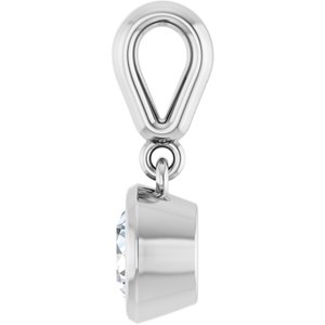 10K White Gold 5.2 mm Round Charm/Pendant Mounting – image 5