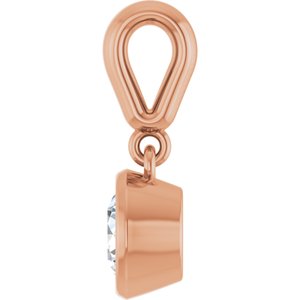 18K Rose Gold 5.2 mm Round Charm/Pendant Mounting – image 5