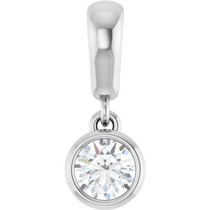 Platinum 4.1 mm Round Charm/Pendant Mounting