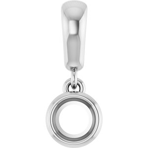 14K X1 White Gold 4.1 mm Round Charm/Pendant Mounting – image 2