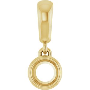 14K Yellow Gold 4.1 mm Round Charm/Pendant Mounting – image 2