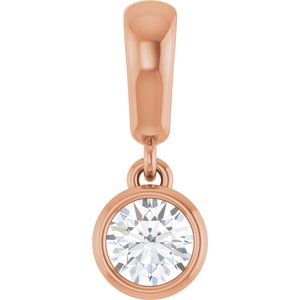 14K Rose Gold 4.1 mm Round Charm/Pendant Mounting