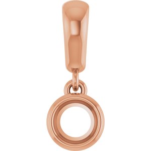 10K Rose Gold 4.1 mm Round Charm/Pendant Mounting – image 2