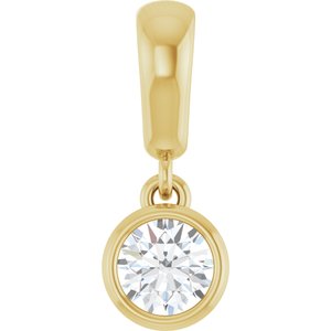 14K Yellow Gold 4.1 mm Round Charm/Pendant Mounting
