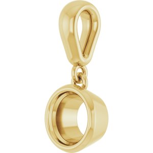 18K Yellow Gold 5.5 mm Round Charm/Pendant Mounting – image 4