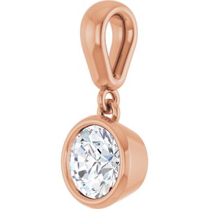 10K Rose Gold 5.5 mm Round Charm/Pendant Mounting – image 3