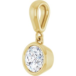14K Yellow Gold 5.5 mm Round Charm/Pendant Mounting – image 3