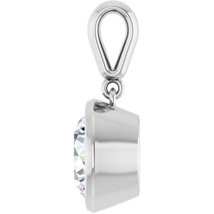 10K White Gold 8.8 mm Round Charm/Pendant Mounting – image 5