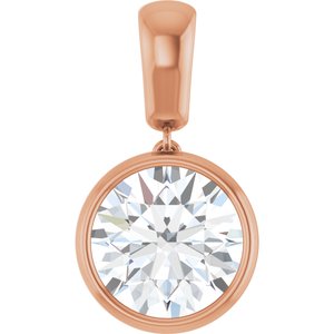 10K Rose Gold 11 mm Round Charm/Pendant Mounting