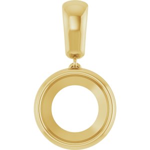 18K Yellow Gold 11 mm Round Charm/Pendant Mounting – image 2