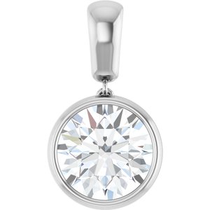 10K White Gold 11 mm Round Charm/Pendant Mounting