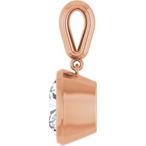10K Rose Gold 10x10 mm Cushion Charm/Pendant Mounting – image 5