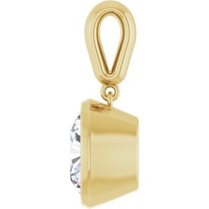 10K Yellow Gold 10x10 mm Cushion Charm/Pendant Mounting – image 5