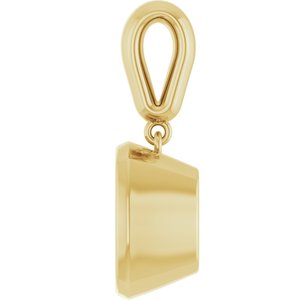 10K Yellow Gold 10x10 mm Cushion Charm/Pendant Mounting – image 6