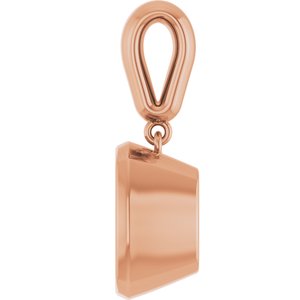 14K Rose Gold 10x10 mm Cushion Charm/Pendant Mounting – image 6