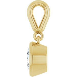 14K Yellow Gold 5.8 mm Round Charm/Pendant Mounting – image 5