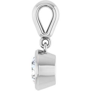 18K White Gold 5.8 mm Round Charm/Pendant Mounting – image 5