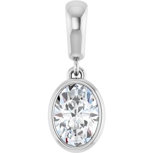 10K White Gold 7x5 mm Oval Charm/Pendant Mounting