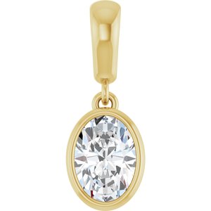 18K Yellow Gold 7x5 mm Oval Charm/Pendant Mounting