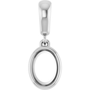 Platinum 7x5 mm Oval Charm/Pendant Mounting – image 2