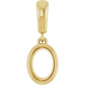 18K Yellow Gold 7x5 mm Oval Charm/Pendant Mounting – image 2
