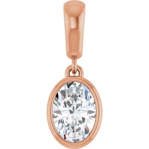 18K Rose Gold 7x5 mm Oval Charm/Pendant Mounting