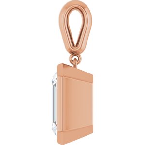 10K Rose Gold 12x10 mm Emerald Charm/Pendant Mounting – image 5
