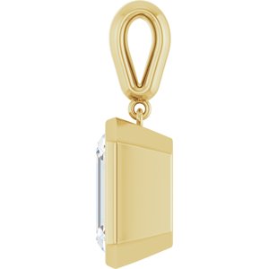 18K Yellow Gold 12x10 mm Emerald Charm/Pendant Mounting – image 5