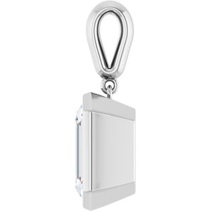 Platinum 12x10 mm Emerald Charm/Pendant Mounting – image 5