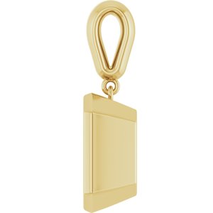 14K Yellow Gold 12x10 mm Emerald Charm/Pendant Mounting – image 6