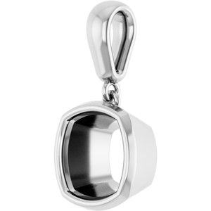 Sterling Silver 8x8 mm Cushion Charm/Pendant Mounting – image 4