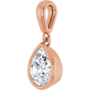 18K Rose Gold 8x6 mm Pear Charm/Pendant Mounting – image 3