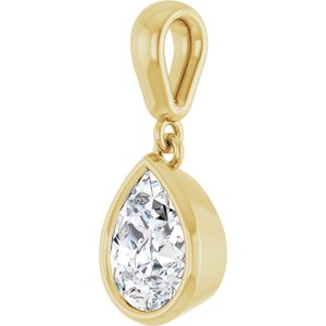 18K Yellow Gold 8x6 mm Pear Charm/Pendant Mounting – image 3