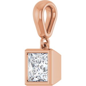 10K Rose Gold 5x5 mm Square Charm/Pendant Mounting – image 3