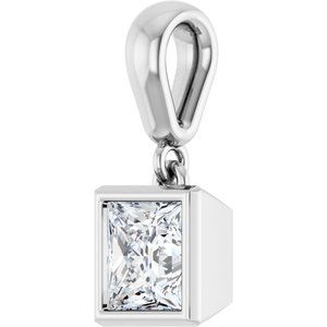 Sterling Silver 5x5 mm Square Charm/Pendant Mounting – image 3