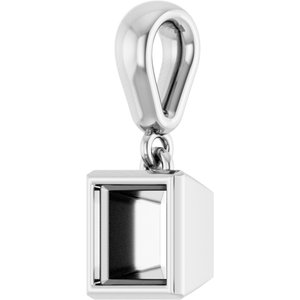Platinum 5x5 mm Square Charm/Pendant Mounting – image 4