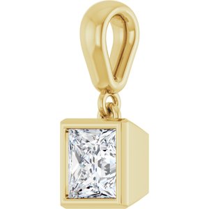 10K Yellow Gold 5x5 mm Square Charm/Pendant Mounting – image 3